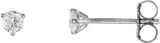 18K Gold Natural Diamond Round 3-Prong Cocktail-Style Stud Earrings - view 2