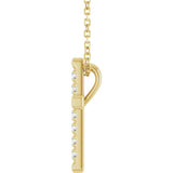 14K Gold Round Natural Diamond French-Set Cross Necklace or Pendant - Yellow Gold - view 6