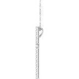 14K Gold Round Natural Diamond French-Set Cross Necklace or Pendant - White Gold - view 5