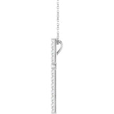 14K Gold Round Natural Diamond French-Set Cross Necklace or Pendant - White Gold - view 6