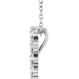 Platinum Round Natural Diamond Accented Cross Necklace or Pendant – up to 1/6 CTW - view 6