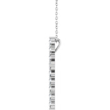 Platinum Round Natural Diamond Accented Cross Necklace or Pendant – up to 1/6 CTW - view 6