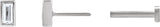 14K Gold Natural Diamond Straight Baguette Bezel-Set Stud Earrings – 2.5x1.5mm - White Gold - view 6