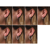 14K Gold Round Lab-Grown Diamond Inside-Outside Hoop Earrings – 1.5-3mm Stones - Rose Gold - view 10