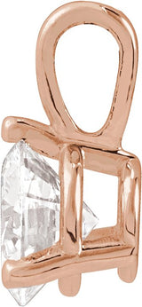 14K Gold Round Lab-Grown Moissanite Solitaire Necklace or Pendant - Rose Gold - view 5