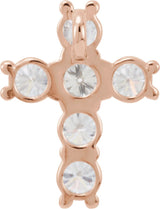 14K Gold Round Lab-Grown Diamond Cross Necklace or Pendant – up to 9/10 CTW - Rose Gold - view 9