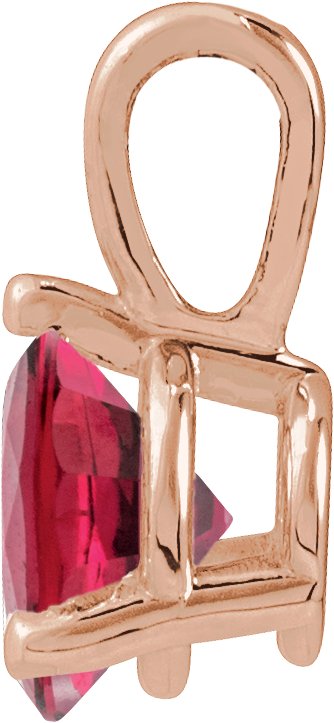 14K Gold Round Lab-Grown Ruby Solitaire Necklace or Pendant - Rose Gold - view 5