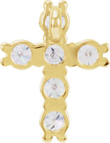 14K Gold Round Natural Diamond Cross Necklace or Pendant – up to 1 3/8 CTW - Yellow Gold - view 9