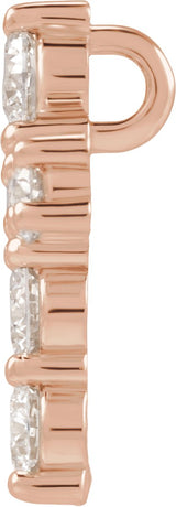 14K Gold Round Lab-Grown Diamond Cross Necklace or Pendant – up to 9/10 CTW - Rose Gold - view 6