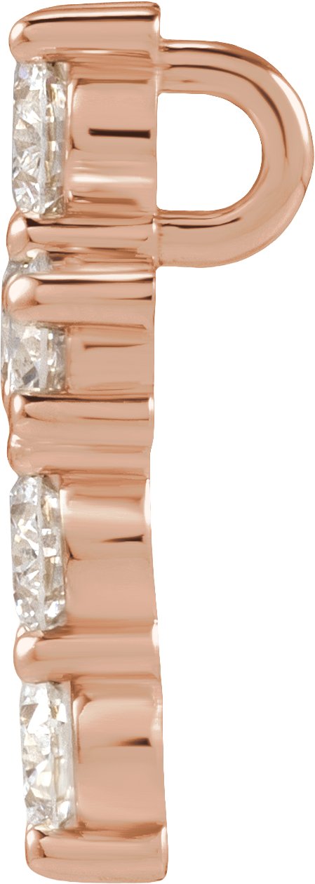 14K Gold Round Lab-Grown Diamond Cross Necklace or Pendant – up to 9/10 CTW - Rose Gold - view 6