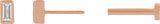14K Gold Natural Diamond Straight Baguette Bezel-Set Stud Earrings – 2.5x1.5mm - Rose Gold - view 6
