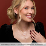 14K Gold Oval Natural Diamond Solitaire Necklace - Rose Gold - view 6