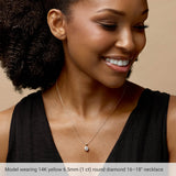 Platinum Round Lab-Grown Diamond Bezel-Set Solitaire Necklace or Pendant - view 8