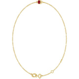 14K Gold Round Lab-Grown Ruby Bezel-Set Link Bracelet - Yellow Gold - view 8