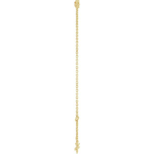 14K Gold Round Natural Citrine Bezel-Set Link Bracelet - Yellow Gold - view 9
