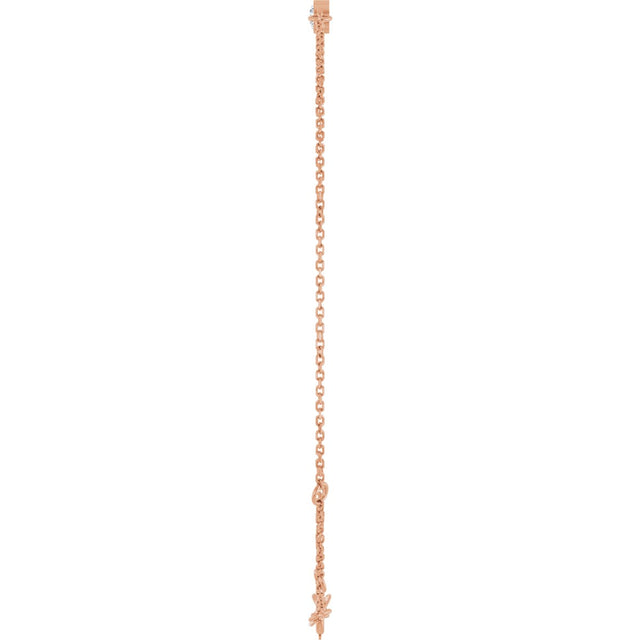 14K Gold Round Lab-Grown Diamond Bezel-Set Link Bracelet - Rose Gold - view 13