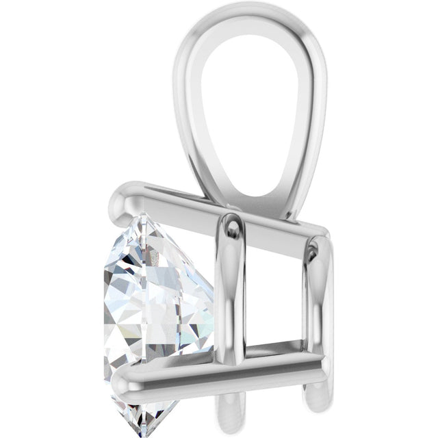 Platinum Round Lab-Grown Diamond Solitaire Necklace or Pendant - view 6