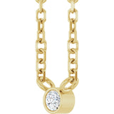 14K Gold Round Natural Diamond Bezel-Set Solitaire Necklace – up to 0.015 CTW - Yellow Gold - view 5