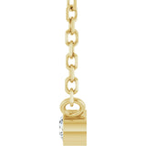 14K Gold Round Natural Diamond Bezel-Set Solitaire Necklace – up to 0.015 CTW - Yellow Gold - view 6