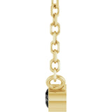 14K Gold Round Natural Black Diamond Bezel-Set Solitaire Necklace - Yellow Gold - view 6