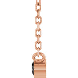 14K Gold Round Natural Black Diamond Bezel-Set Solitaire Necklace - Rose Gold - view 6