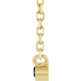 14K Gold Round Natural Black Diamond Bezel-Set Solitaire Necklace - Yellow Gold - view 6