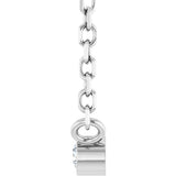14K Gold Round Natural Diamond Bezel-Set Solitaire Necklace – up to 0.015 CTW - White Gold - view 6