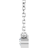 14K Gold Round Natural Diamond Bezel-Set Solitaire Necklace – up to 0.015 CTW - White Gold - view 6