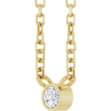 14K Gold Round Natural Diamond Bezel-Set Solitaire Necklace – up to 0.015 CTW - Yellow Gold - view 5