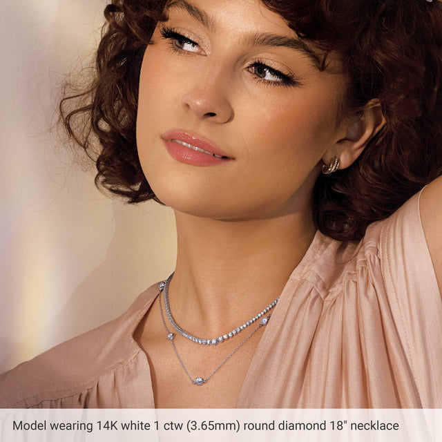 14K Gold Lab-Grown Diamond Bezel-Set Station Necklace - Rose Gold - view 12