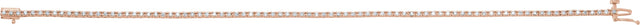 18K Gold Round Natural Diamond Line Bracelet – 1.3mm Stones - Rose Gold - view 4