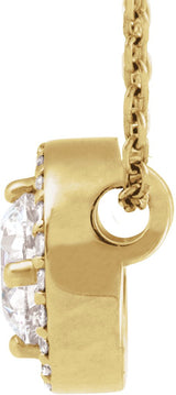 14K Gold Round Natural Diamond Halo-Style Necklace or Pendant – up to 1/5 CTW - Rose Gold - view 7