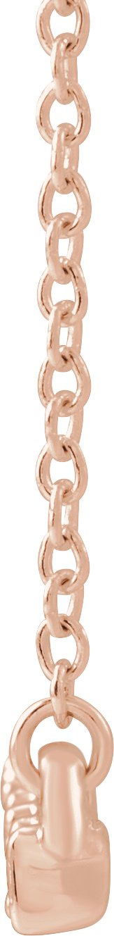 14K Gold Round Natural Diamond Accented Bar Necklace - Rose Gold - view 4