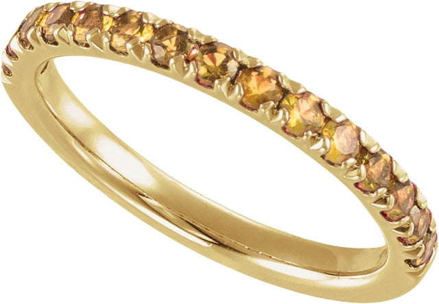 10K Gold Round Natural Citrine Birthstone Stackable Ring - Yellow Gold - view 8