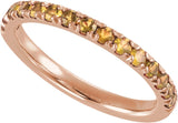 10K Gold Round Natural Citrine Birthstone Stackable Ring - Rose Gold - view 9