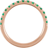 10K Gold Round Lab-Grown Emerald Birthstone Stackable Ring - Rose Gold - view 8