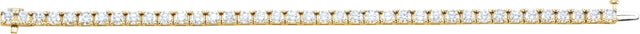 18K Gold Round Natural Diamond Line Bracelet – 3.9-4.1mm Stones - Yellow Gold - view 4