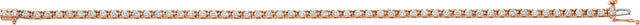 18K Gold Round Natural Diamond Line Bracelet - Rose Gold - view 4