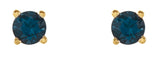 14K Gold Natural London Blue Topaz Round 4-Prong Lightweight Stud Earrings - Yellow Gold - view 6