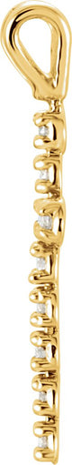 14K Gold Round Natural Diamond Accented Cross Pendant – 1/10 CTW · 1.3mm Stones - White Gold - view 7