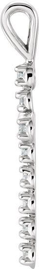 14K Gold Round Natural Diamond Accented Cross Pendant – 1/10 CTW · 1.3mm Stones - White Gold - view 5