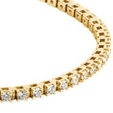 14K Gold Round Natural Diamond Line Bracelet VIII - Yellow Gold - view 4