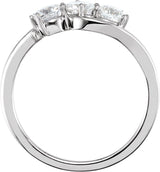 Platinum Round Natural Diamond Three-Stone Ring - view 4