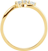 14K Gold Round Lab-Grown Diamond Three-Stone Ring - Yellow Gold - view 4