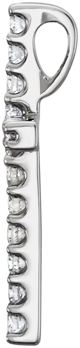 Platinum Round Natural Diamond Petite Cross Necklace or Pendant – up to 1/5 CTW - view 4