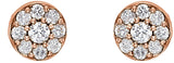 14K Gold Round Lab-Grown Diamond Cluster Earrings - Rose Gold - view 4