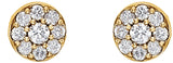 14K Gold Round Natural Diamond Cluster Earrings – 2.7mm Stones - Yellow Gold - view 4
