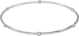 14K Gold Round Natural Diamond Bezel-Set Bangle Bracelet - White Gold - view 3