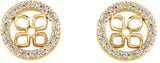 14K Gold Lab-Grown Diamond Halo-Style Earring Jackets V - Yellow Gold - view 4