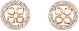 14K Gold Natural Diamond Halo-Style Earring Jackets No. 3 - Rose Gold - view 4
